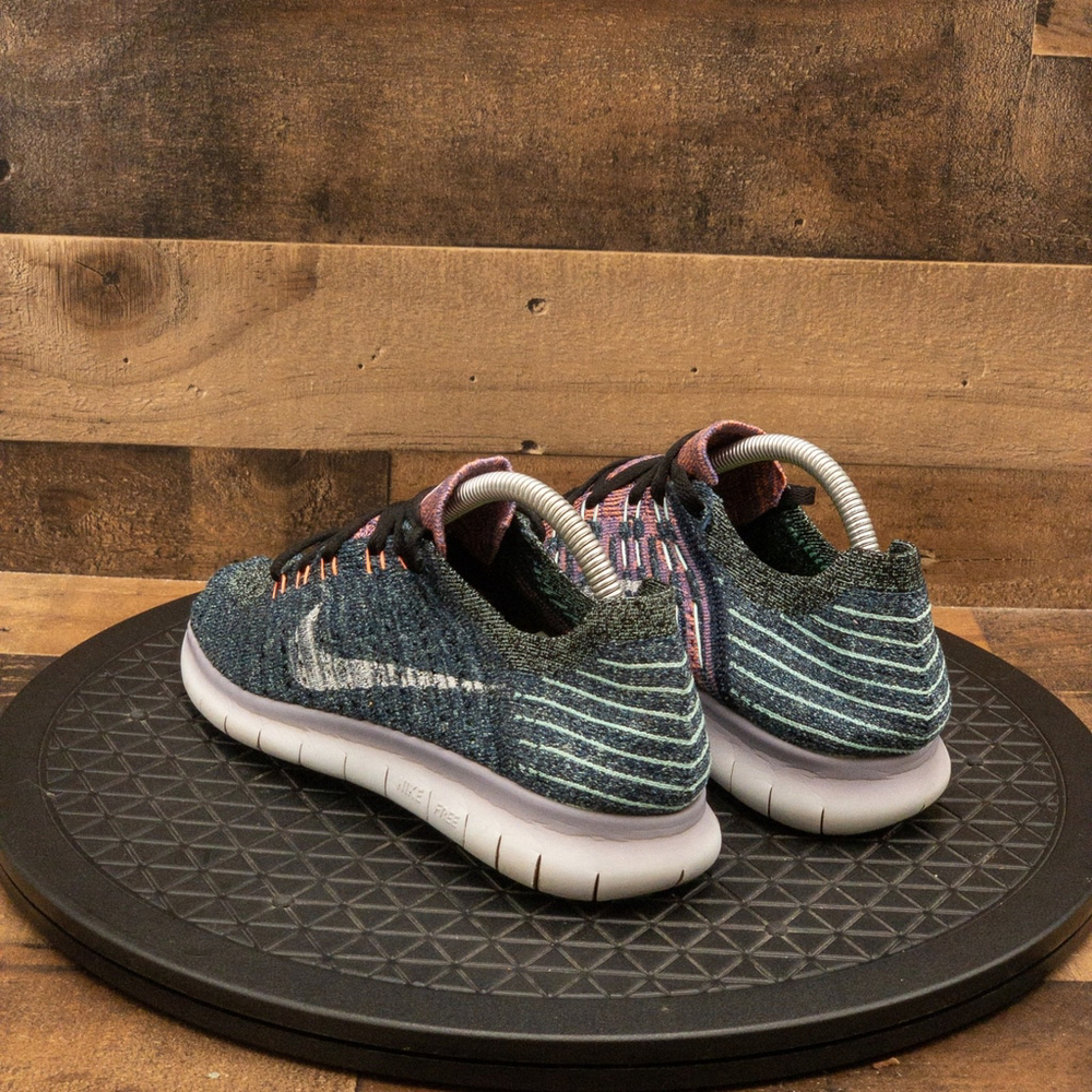 NIKE FREE RN FLYKNIT WOMENS ATHLETIC SHOES RUNNING WALKING GYM BLUE SIZE 9 - Picture 6 of 9